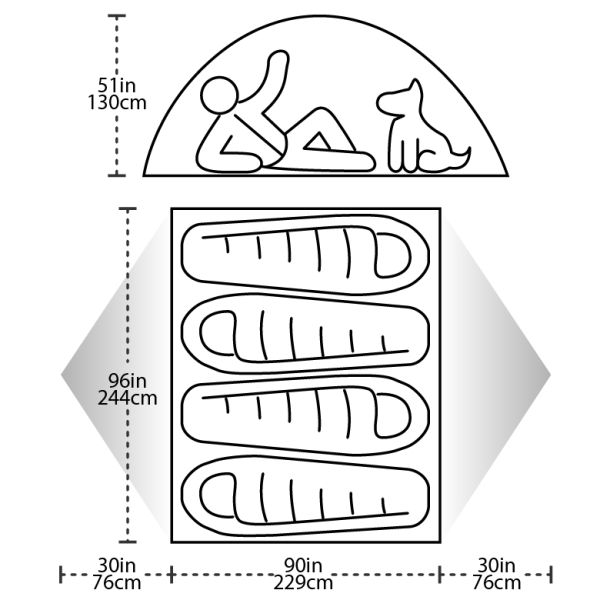 Big Agnes Tumble 4 mtnGLO - 4 Person Backpacking Tent - Fast